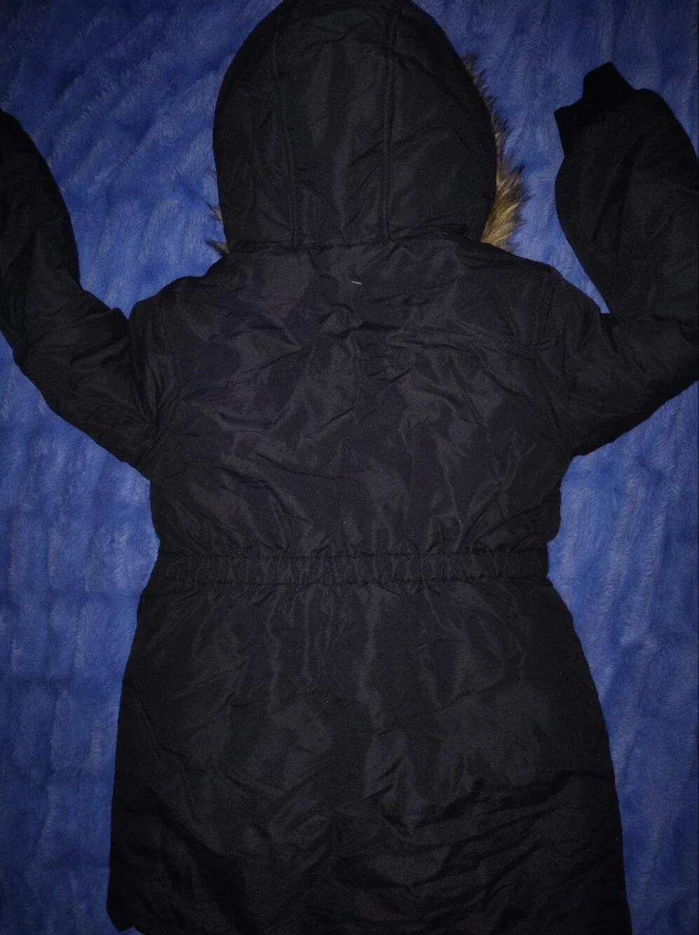 Justice Black Puffer Coat with Faux Fur Trim
